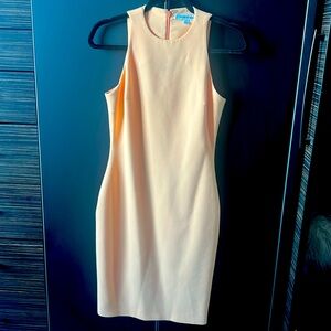 Elizabeth & James- apricot bodicon dress with slit in back Fitted size 4